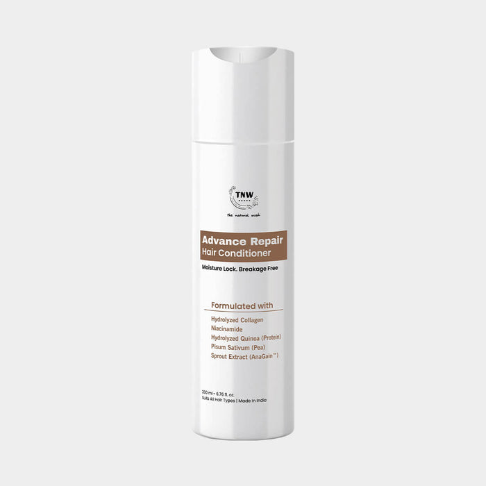 Hair conditioner bottle labeled 'Advance Repair' on a white background