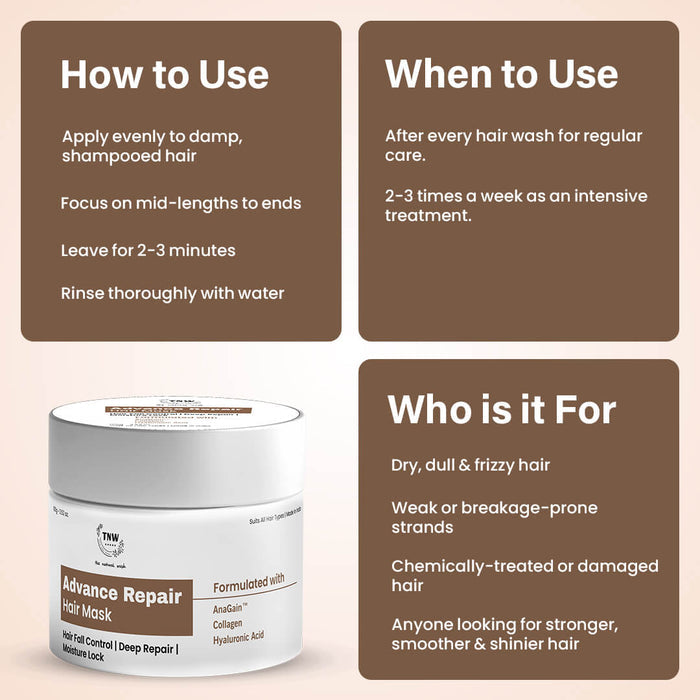 Advance Repair Hair Mask | Hair Fall Control & Deep Repair | Sulphate-Free