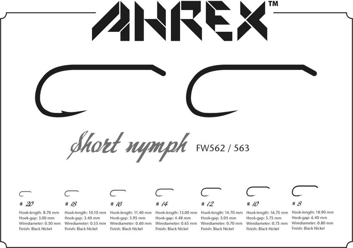 Ahrex FW563 Short Nymph Hook Barbless - Spawn Fly Fish - Ahrex Hooks