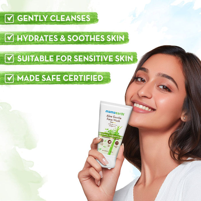 mamaearth aloe gentle face wash pack of 2 uses and benefits