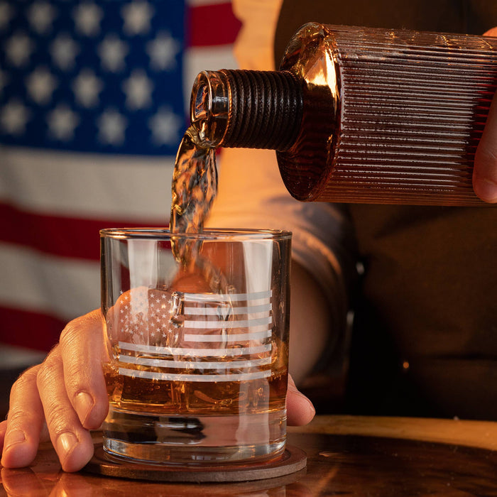 American Flag Whiskey Glass
