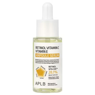 APLB, Retinol Vitamin C Vitamin E Ampoule Serum, 1.35 fl oz (40 ml) APLB