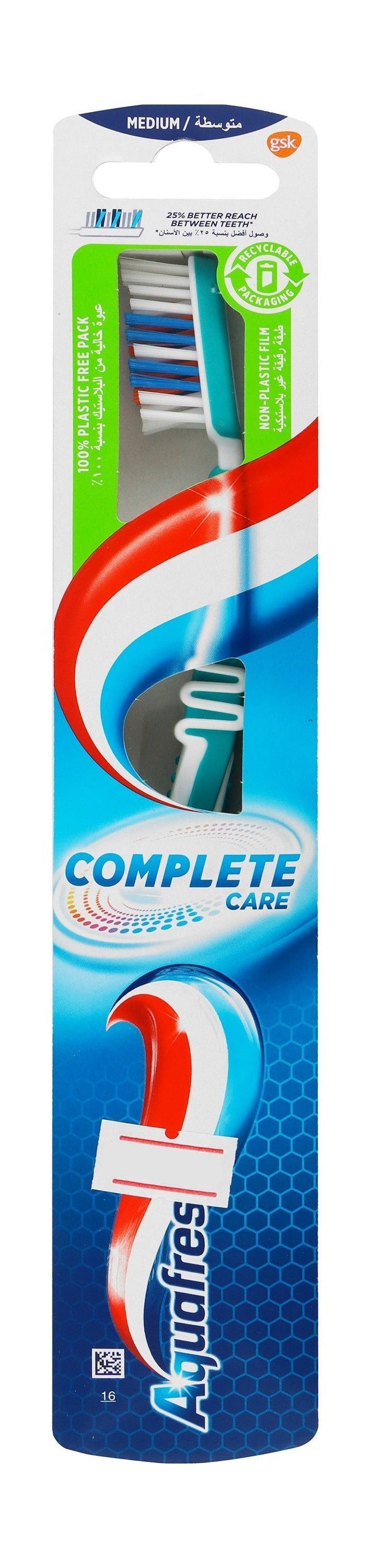 Aquafresh Complete Care Turquoise Medium Toothbrush, 1 Piece - Makkah Pharmacy