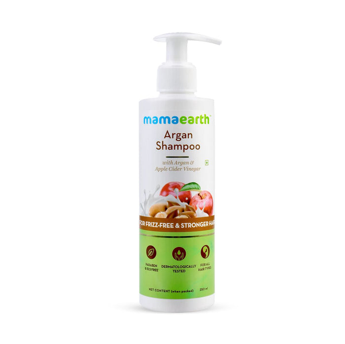 Argan Shampoo with Argan and Apple Cider Vinegar for Frizz-free and Stronger Hair - 250 ml