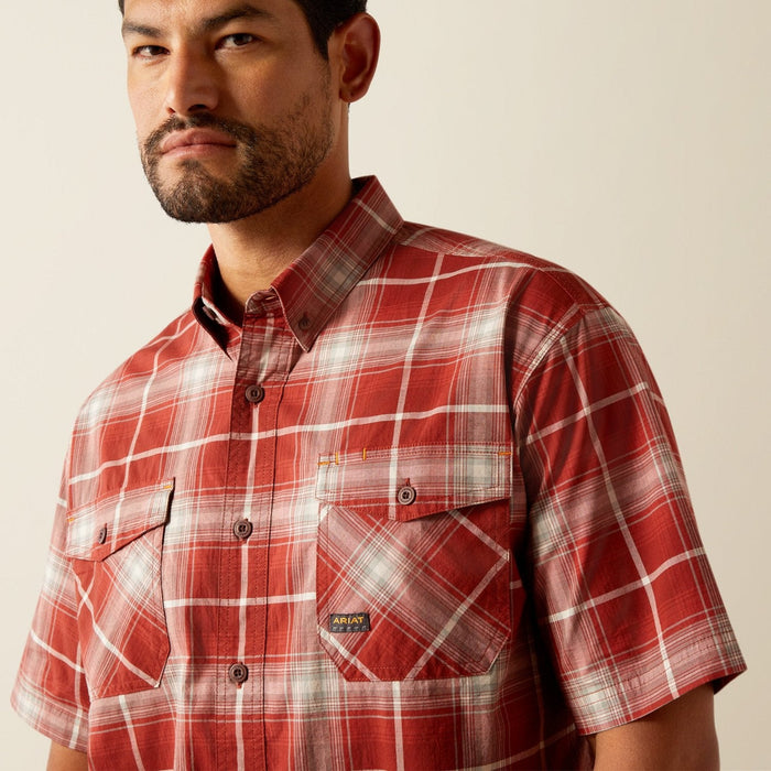 Ariat Men's Made Tough Durastretch Button-Down Short Sleeve Work Shirt Work Shirts Ariat