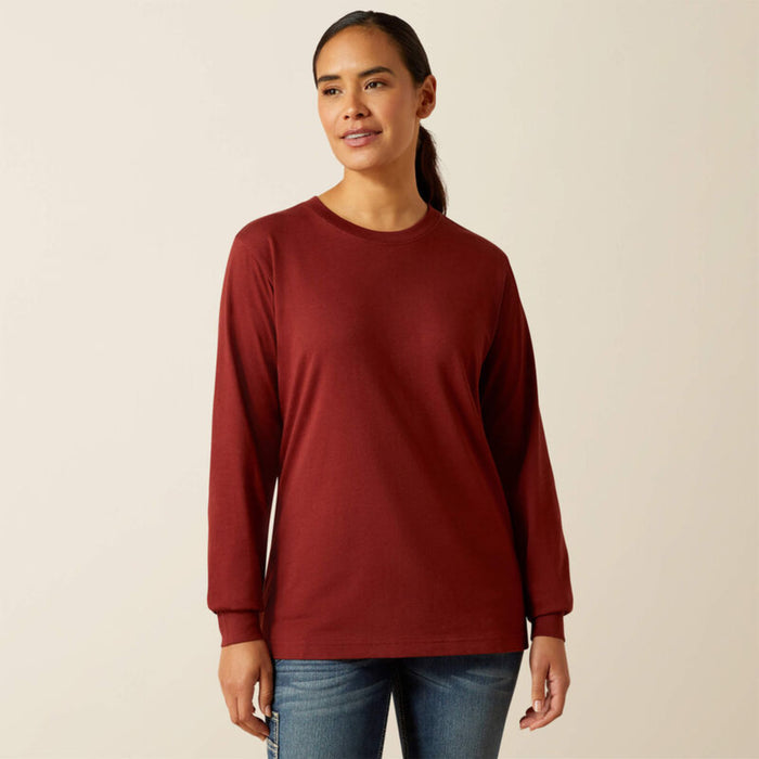 Ariat Women's Rebar CottonStrong Workshop Logo Long Sleeve T-Shirt Long Sleeve T-Shirts Ariat