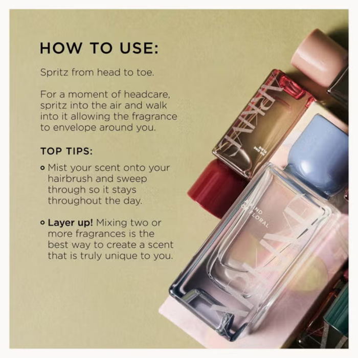 Arkive Fragrance Discovery Collection EDP bottles on sage green background with "How To Use" and "Top Tips" usage instructions