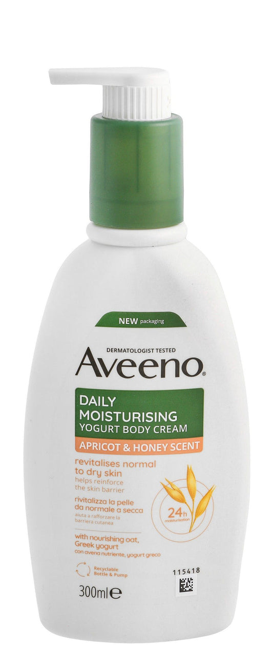 Aveeno Daily Moisturizing Yogurt Apricot & Honey Scent Body Cream, 300ml - Makkah Pharmacy