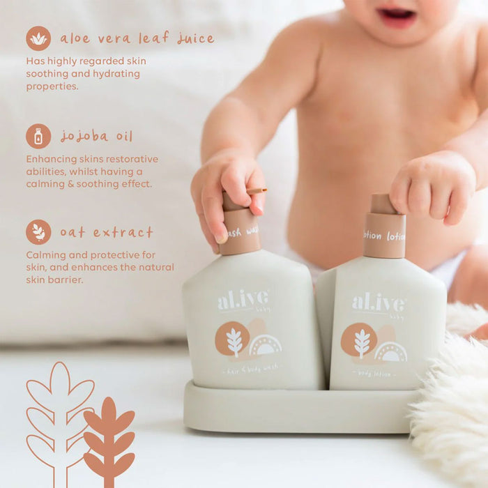 Alive Body Baby Hair & Body Duo - Calming Oatmeal Nudie Glow Australia
