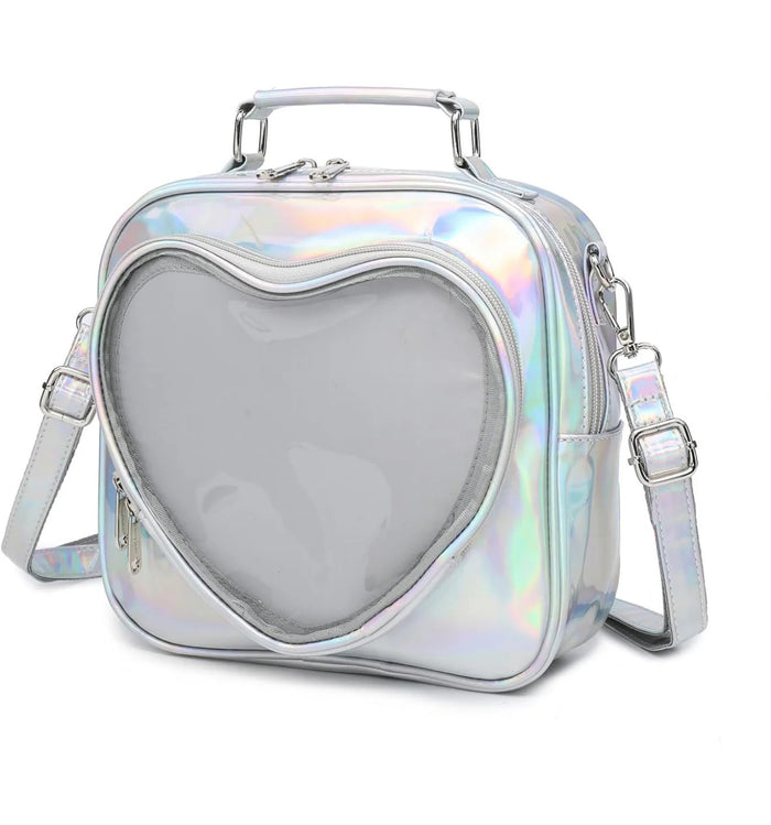 BACKPACK SILVER HEART LASER
