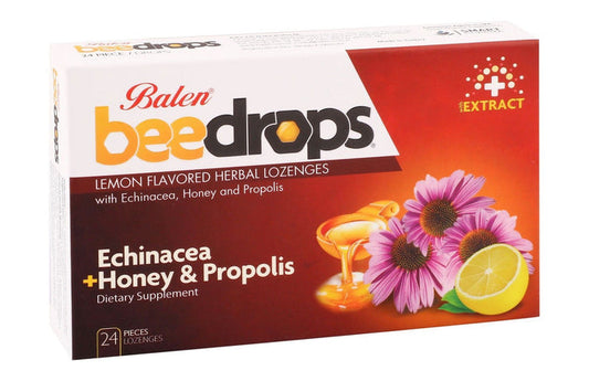 Balen Bee Drops Herbal Lozenges Lemon Flavor with Echinacea, Honey & Propolis Extracts, 24 Pieces - Makkah Pharmacy