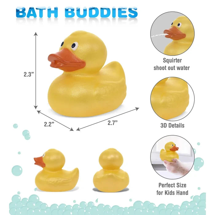 bath buddies - metallic yellow duck