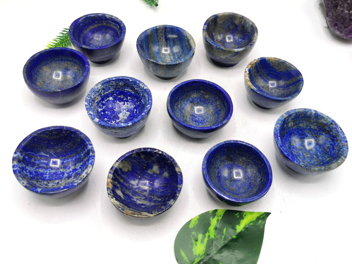 Beautiful lapiz lazuli hand carved round bowls - 2 inches diameter and 90 gms (0.20 lb) - ONE BOWL ONLY