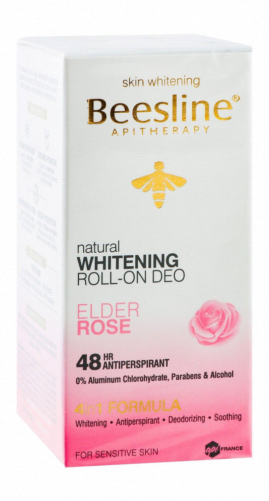 Beesline Apitherapy Elder Rose Whitening Aluminum Free Roll-On Deodorant, 50ml - Makkah Pharmacy