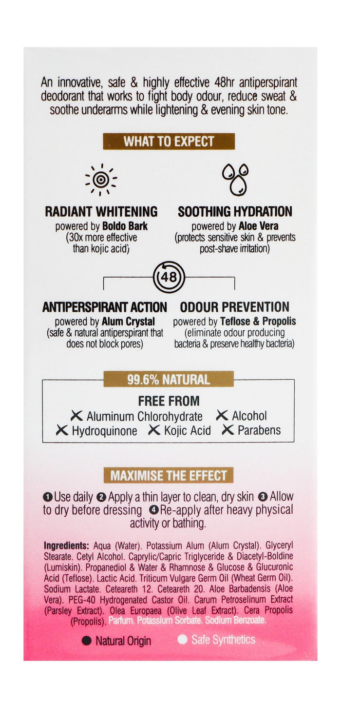 Beesline Apitherapy Elder Rose Whitening Aluminum Free Roll-On Deodorant, 50ml - Makkah Pharmacy