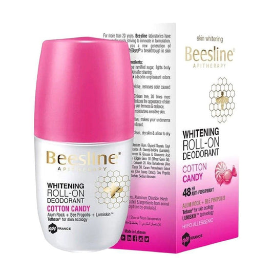 Beesline Cotton Candy Whitening Deodorant Roll-On, 50ml - Makkah Pharmacy
