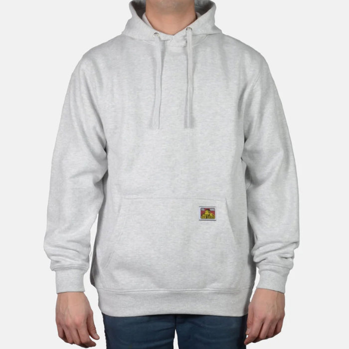 Ben Davis Men's Heavyweight Logo Patch Hooded Sweatshirt_Ash Grey Sweatshirts & Hoodies Ben Davis Ash Grey 2XL Reg