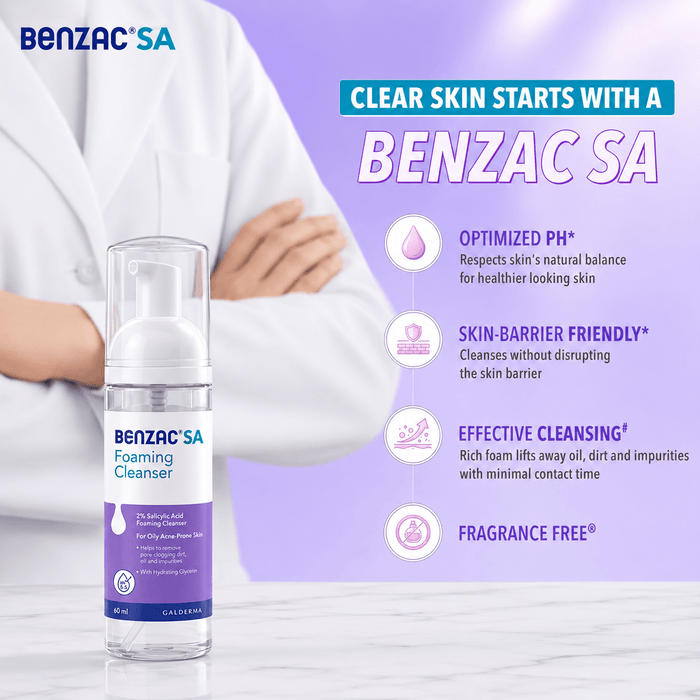 Benzac SA Foaming Cleanser 60ml - Cosmosentials