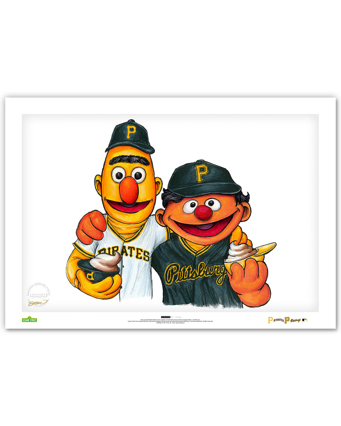 Bert and Ernie x MLB Pirates Limited Edition Art Print