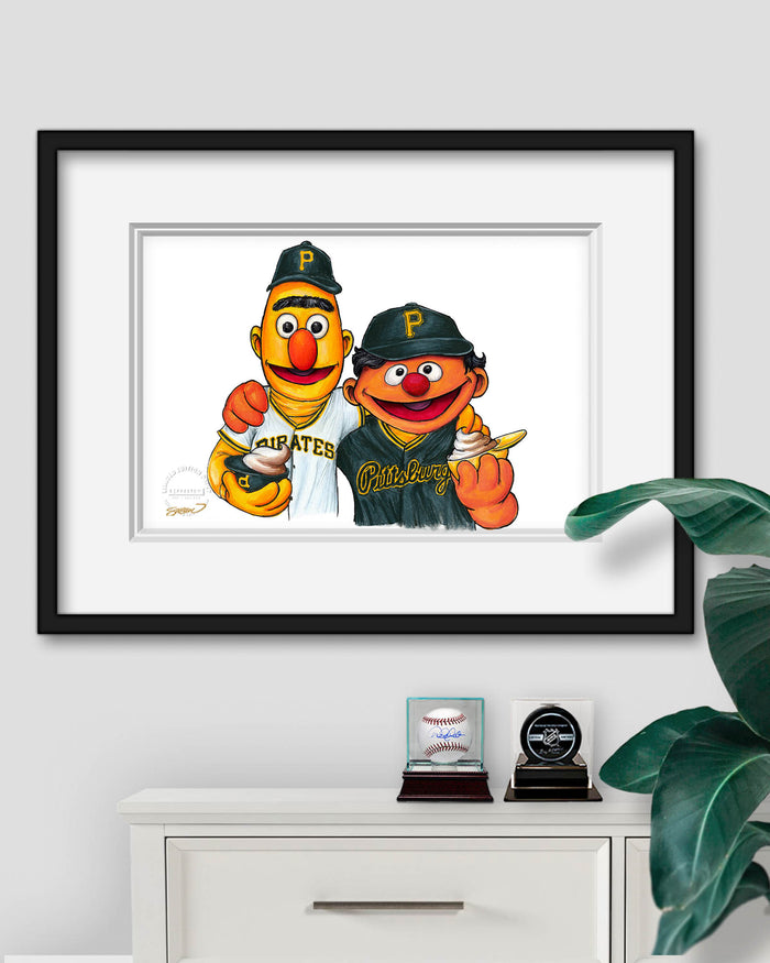 Bert and Ernie x MLB Pirates Limited Edition Art Print