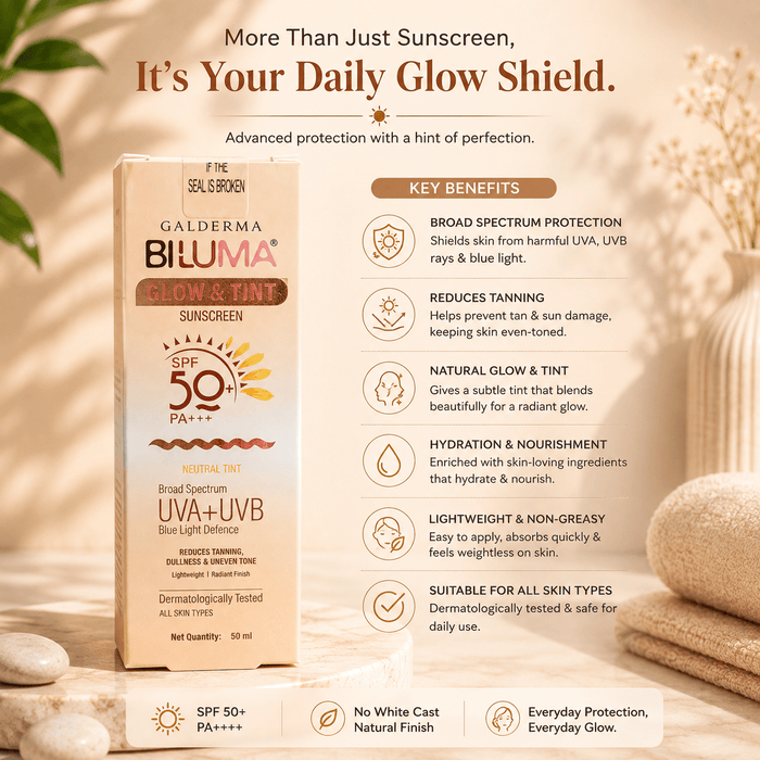 Biluma Glow & Tint Sunscreen SPF 50+ PA+++ - Cosmosentials