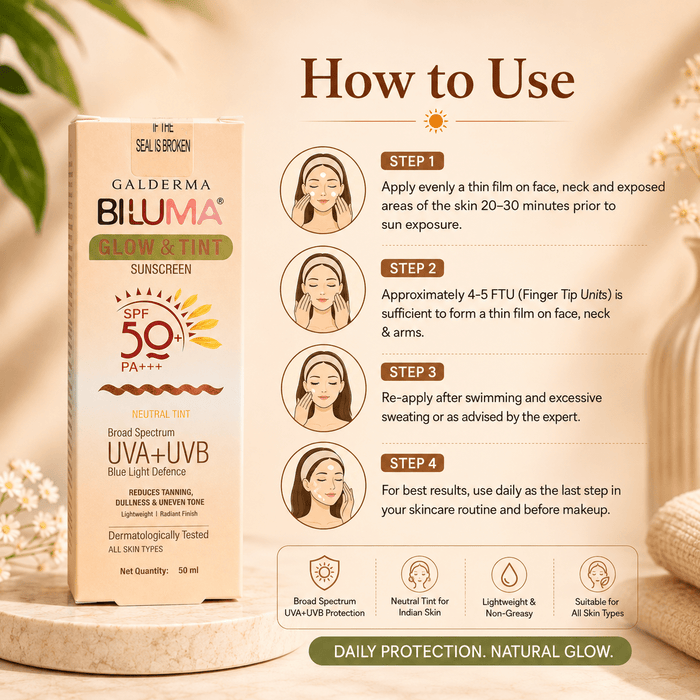 Biluma Glow & Tint Sunscreen SPF 50+ PA+++ - Cosmosentials