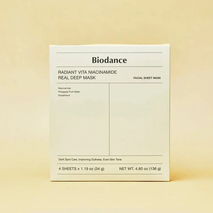 Biodance Radiant Vita Niacinamide Real Deep Mask 4 Sheets x 1.19oz (34g)