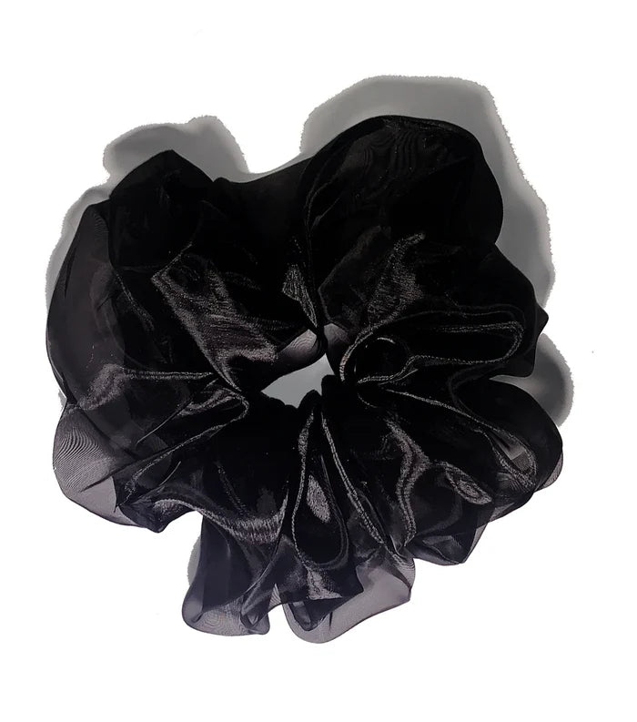 Black Giant Organza Scrunchie