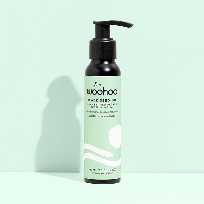 Woohoo Body Black Seed Oil, 100ml recyclable aluminium pump bottle - 100% pure cold-pressed Nigella sativa oil