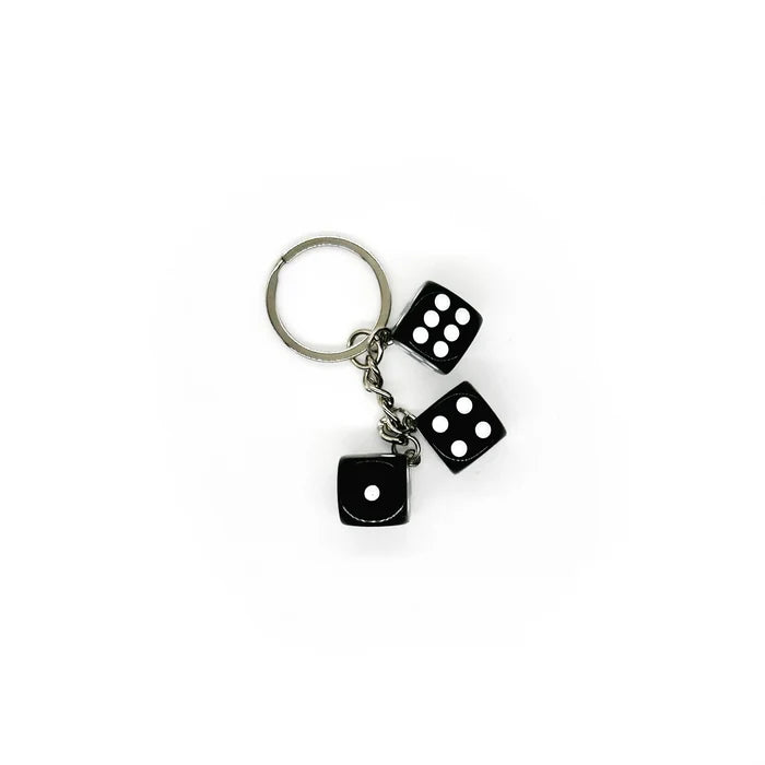 Black Triple Dice Keychain