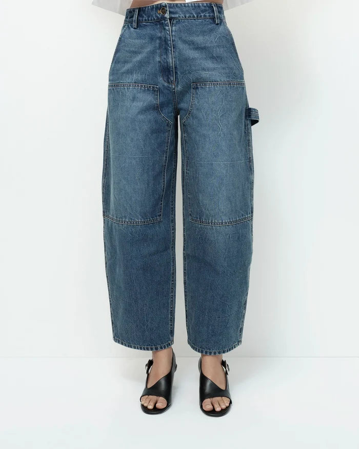 Blue Denim Barrel Leg Patch