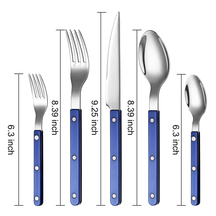 Blue French Flatware Set of 20