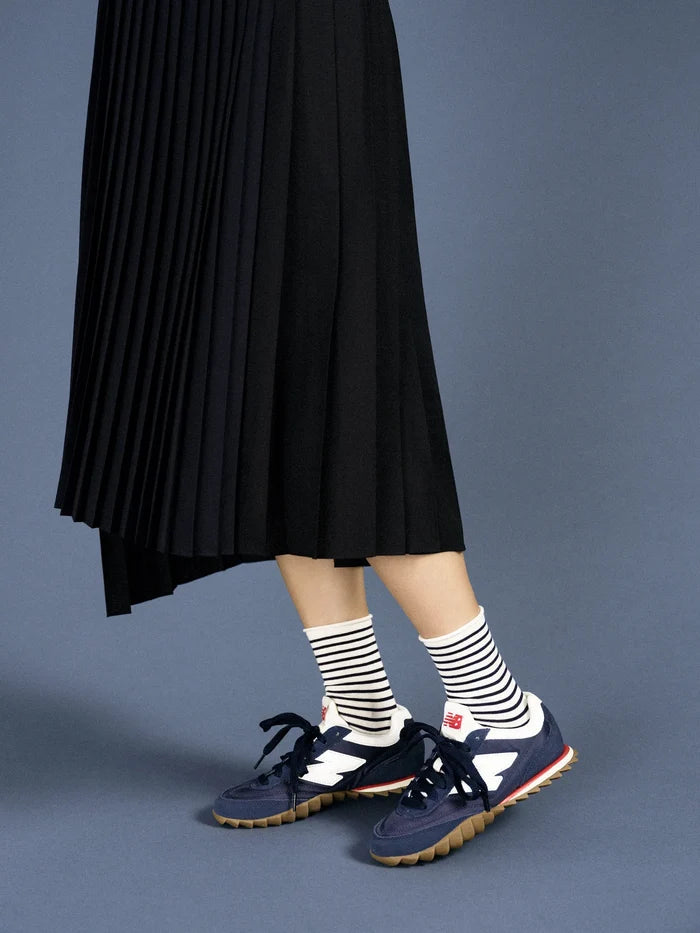 Blue Nautical Stripe Crew Sock