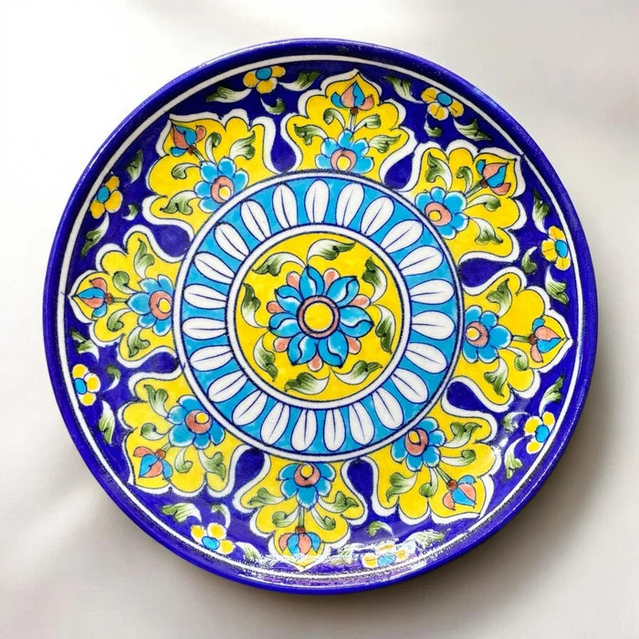 Blue Pottery Plate - 8 Inch