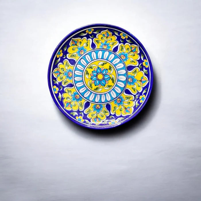 Blue Pottery Plate - 8 Inch