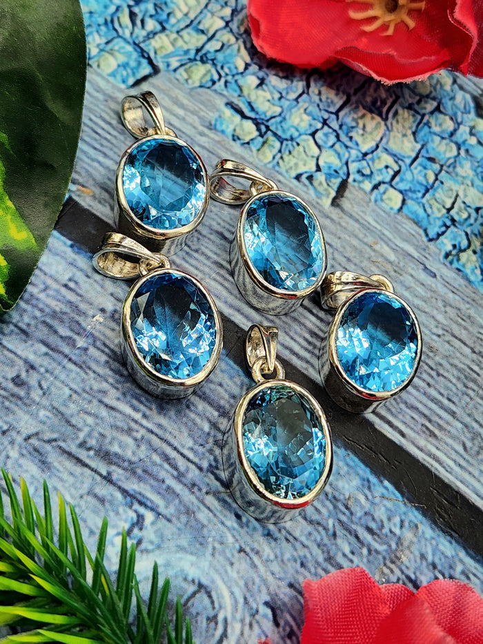 Blue Topaz Pendants in 925 Silver: A Symphony of Serenity and Elegance | ONE PIECE ONLY