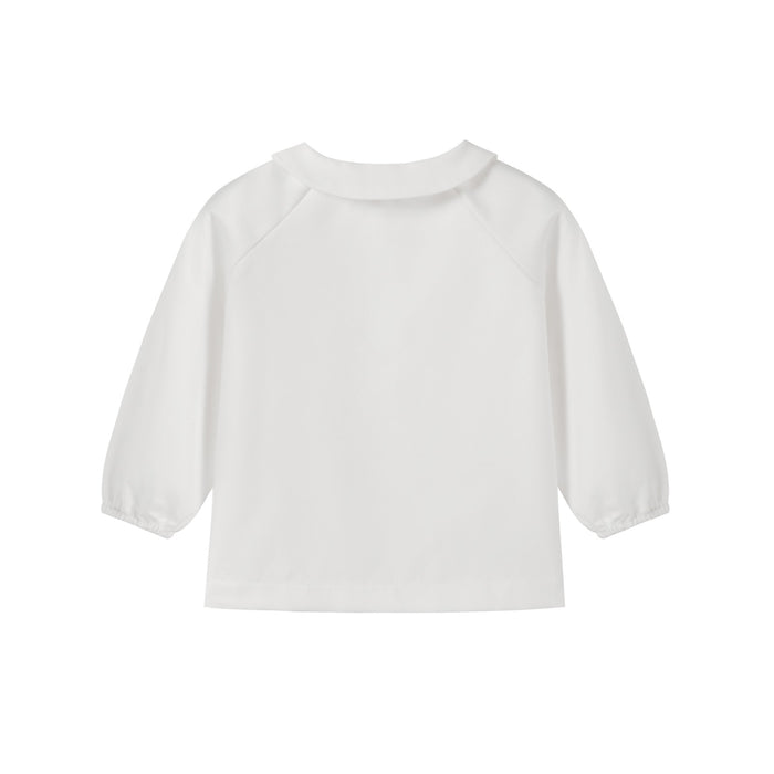 Boy White Embroidered Collar Shirt