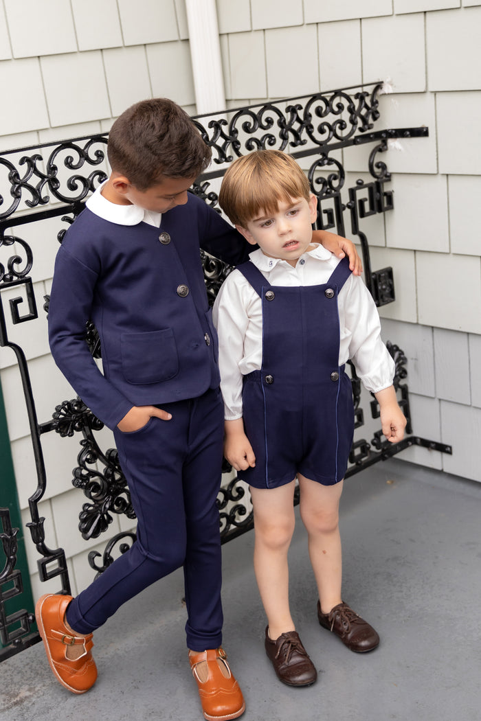 Boy White Embroidered Collar Shirt