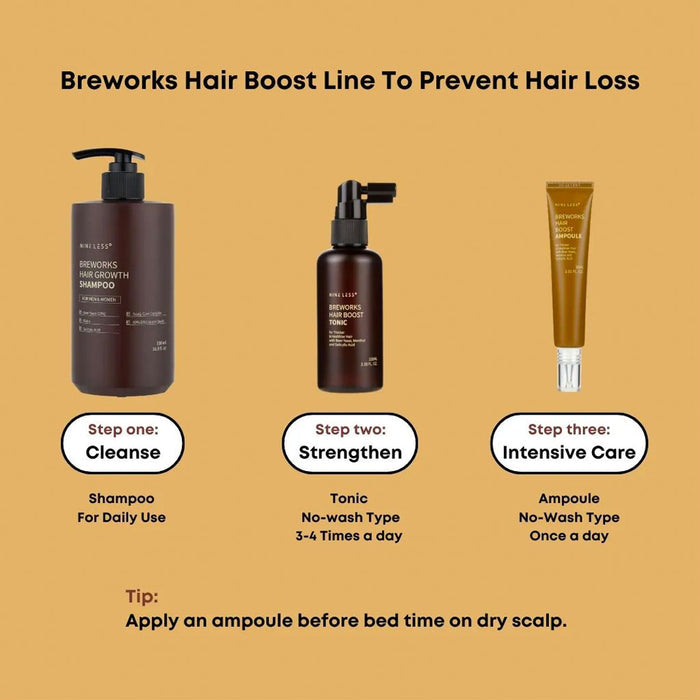 Nine Less [Breworks] Hair Boost Ampoule Nudie Glow Australia
