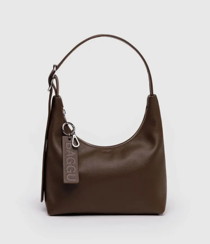 Brown Mini Recycled Leather Shoulder Bag