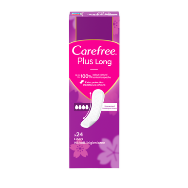 Carefree Plus Long Light Scent Pantyliners 24 Pack