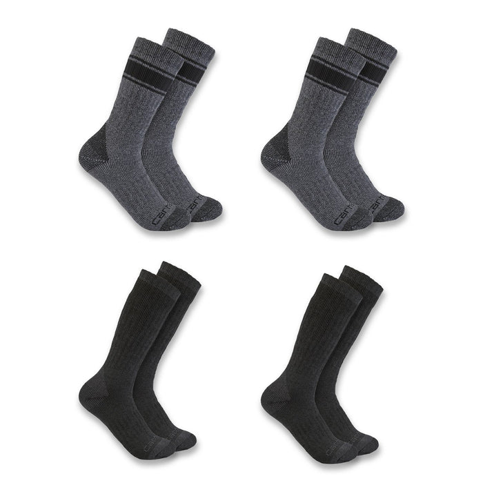 Carhartt Men's Heavyweight Crew Sock 4-Pack Socks Carhartt Assorted L