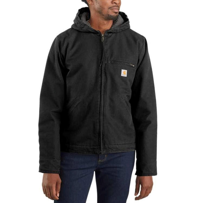Carhartt Men's Heavyweight Washed Duck Sherpa-Lined Jacket Jackets & Coats Carhartt Black 2XL Reg