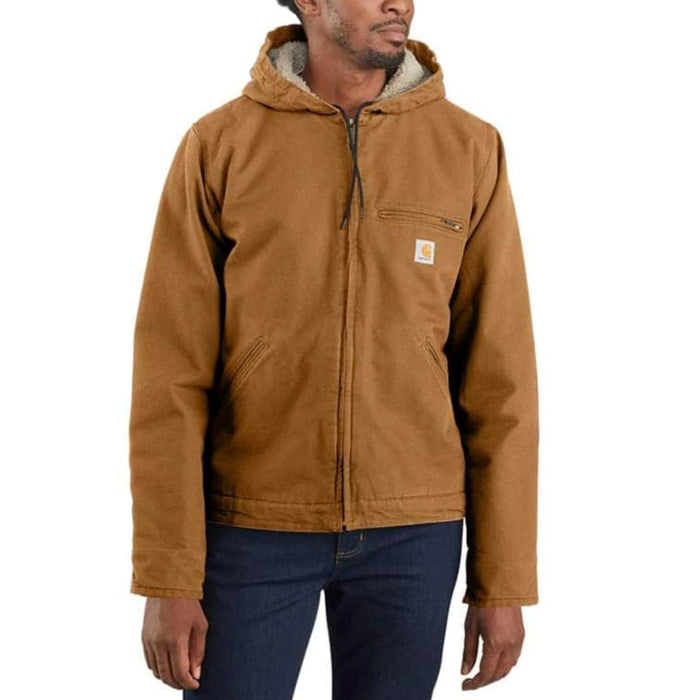 Carhartt Men's Heavyweight Washed Duck Sherpa-Lined Jacket Jackets & Coats Carhartt Carhartt Brown 2XL Reg