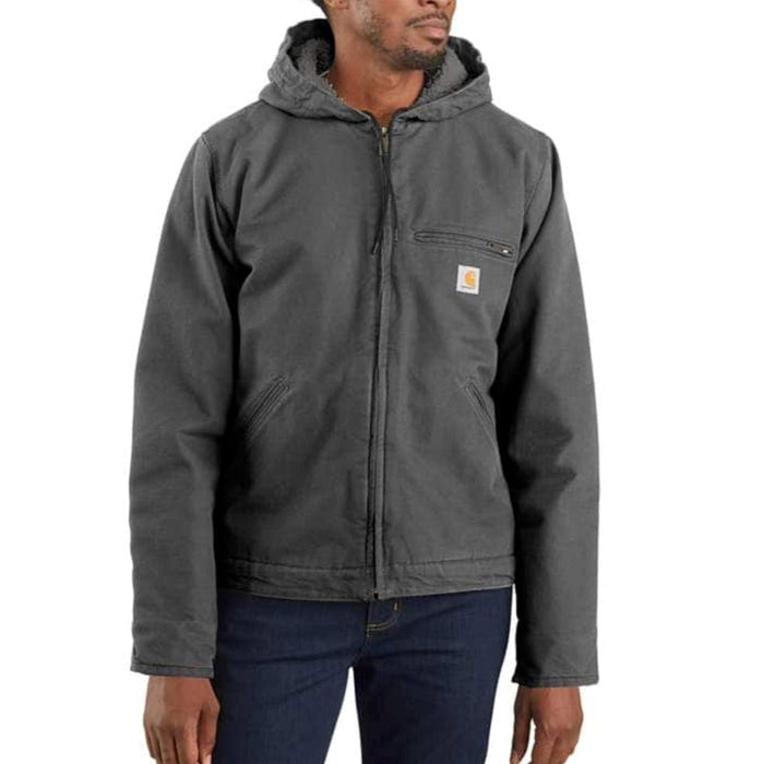 Carhartt Men's Heavyweight Washed Duck Sherpa-Lined Jacket Jackets & Coats Carhartt Gravel 2XL Reg