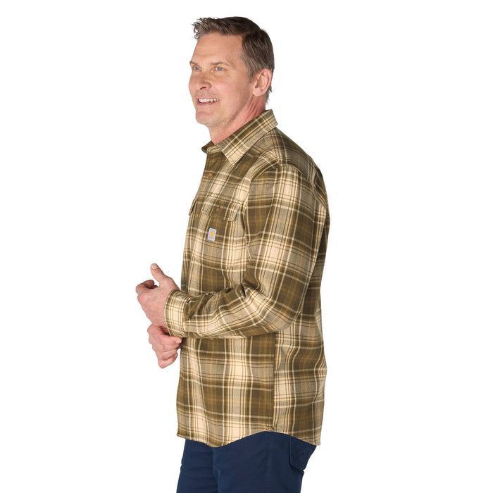 Carhartt Men's Loose Fit Heavyweight Long Sleeve Flannel Plaid Work Shirt Work Shirts Carhartt