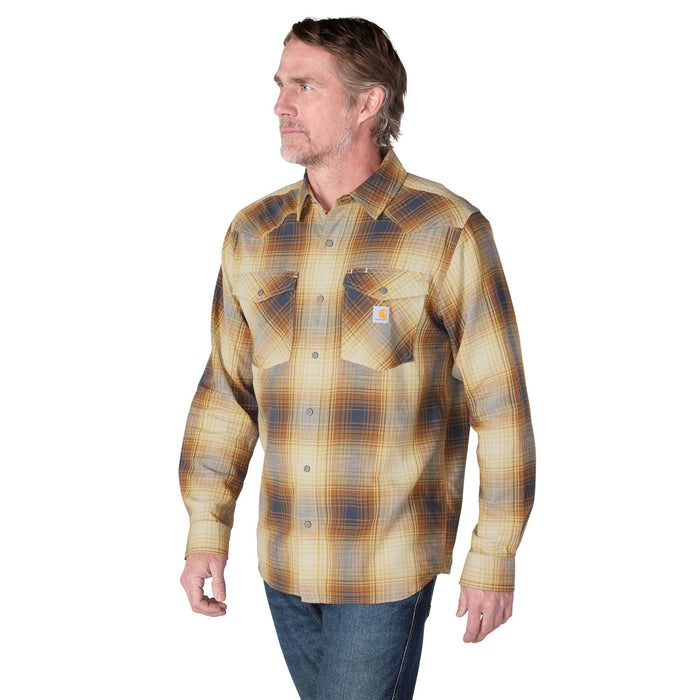Carhartt Men's Montana Relaxed Fit Lightweight Snap-Front Long Sleeve Plaid Shirt