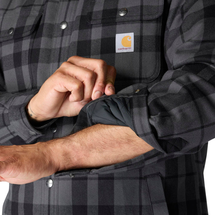 Carhartt Men's Relaxed Fit Sherpa-Lined Long Sleeve Flannel Shirt Jac Long Sleeve T-Shirts Carhartt