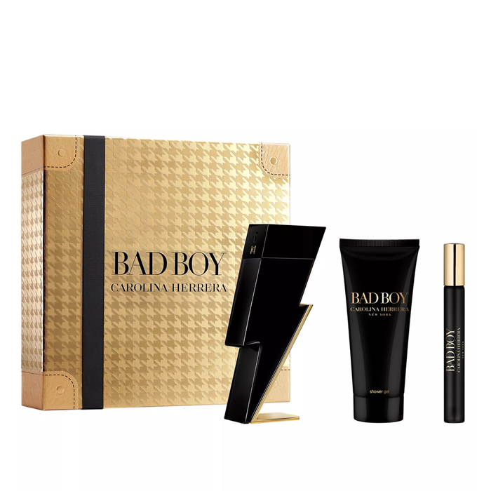 Carolina Herrera Bad Boy Gift Set EDT Spray 100ml + Shower Gel 100ml + EDT Spray 10ml