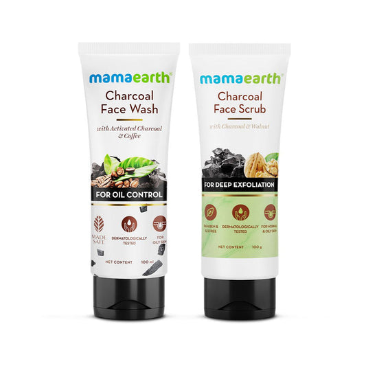 Charcoal Face Wash and Scrub Combo - 100ml + 100ml